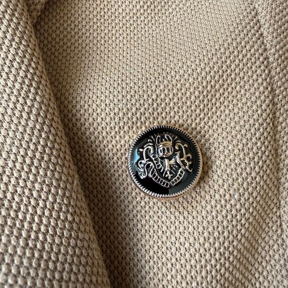 Jules Leopold Tan Brown Double Breasted Blazer Size M Preppy Academia Classic - Picture 4 of 10